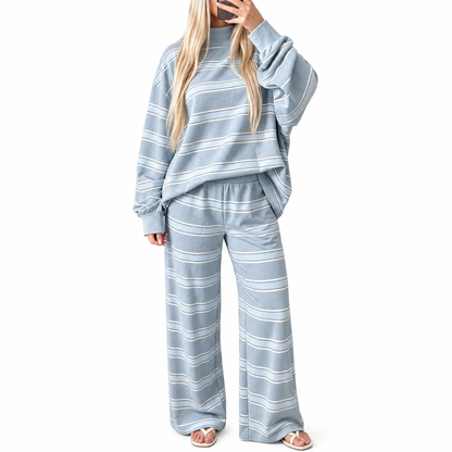 Women's Striped Print 2 Piece Set